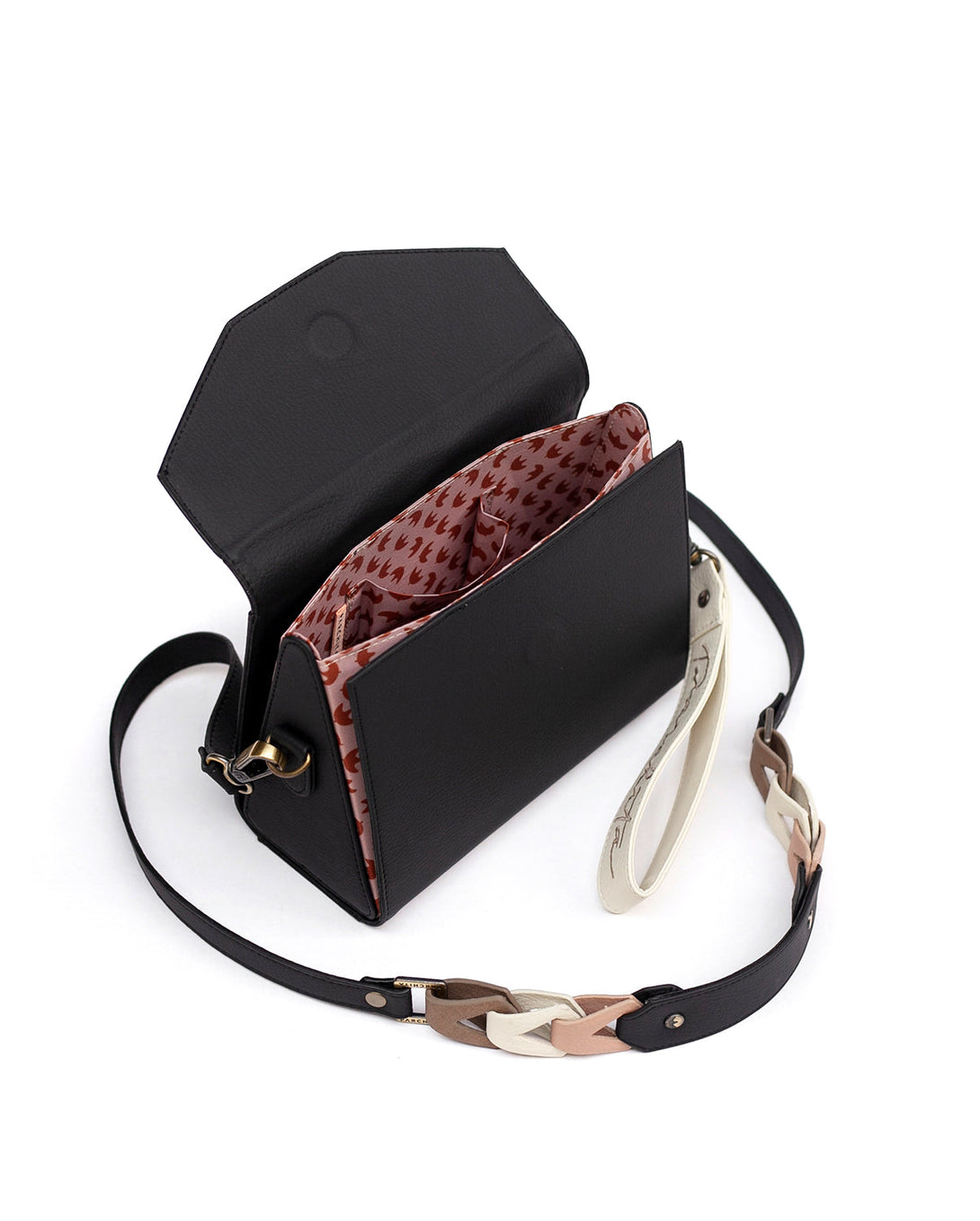 Cartera estructurada mediana para mujer en variedad de colores con accesorio extraíbles en PVC