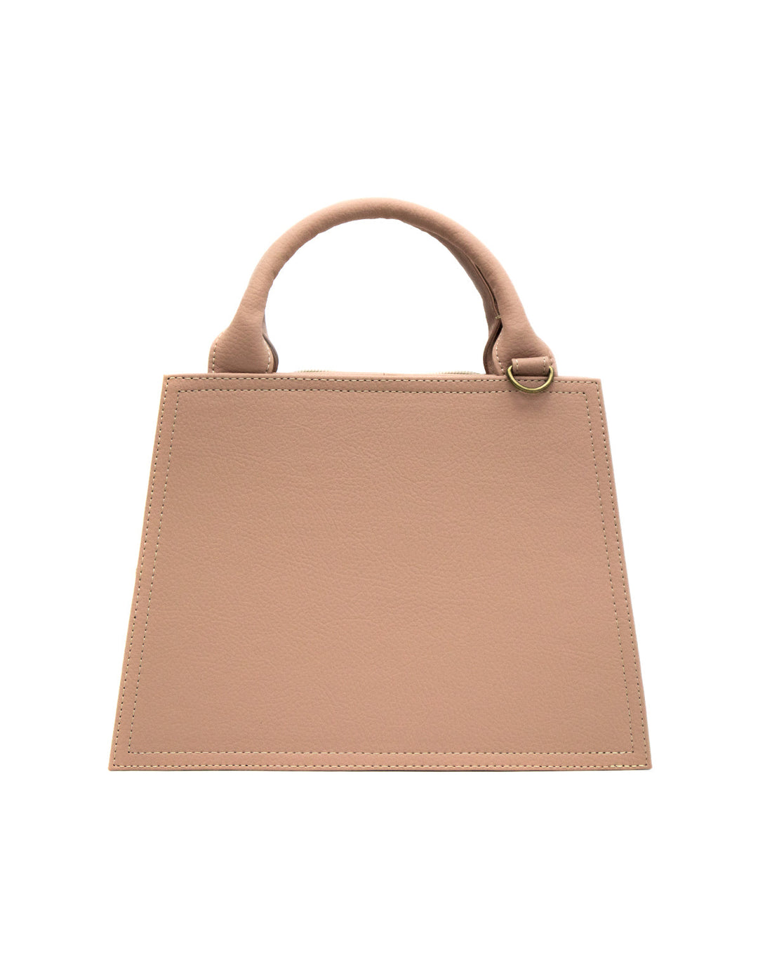 Cartera estructurada para mujer en PVC con bolsillo interno y correa ajustable.